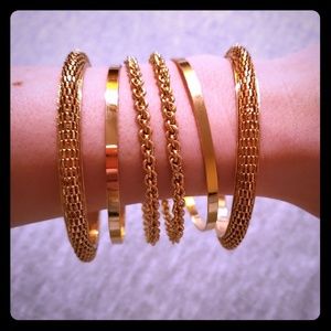 Gold tone bangles
